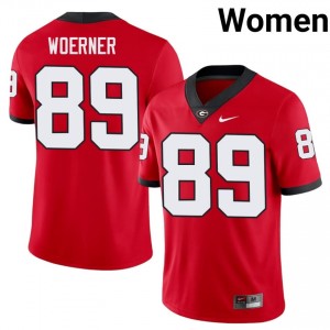 Charlie Woerner #89 Red Georgia Bulldogs Women Football High School Jersey | Premium Stitched Edition 48872912