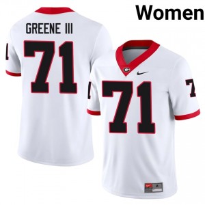 #71 Earnest Greene III White UGA Bulldogs Women Stitched College Jersey | Exclusive Football Apparel 88606517
