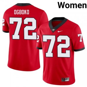 Red Ekene Ogboko #72 Georgia Bulldogs Women Football Gameday Jersey | NCAA Official Look 91131485