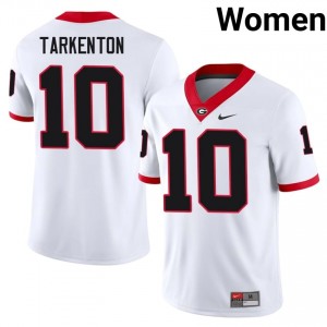 Fran Tarkenton #10 White UGA Bulldogs Women Football College Jersey | Premium Stitched Edition 93639527