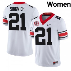Frank Sinkwich #21 1980 National Champions 40th Anniversary White Georgia Women Football NCAA Jersey | Premium Stitched Edition 34507944