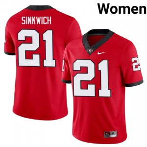 #21 Frank Sinkwich Red Georgia Bulldogs Women Stitched High School Jersey | Exclusive Football Apparel 13364486