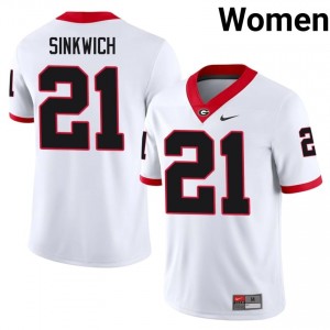 White Frank Sinkwich #21 UGA Bulldogs Women Football Gameday Jersey | NCAA Official Look 92149593