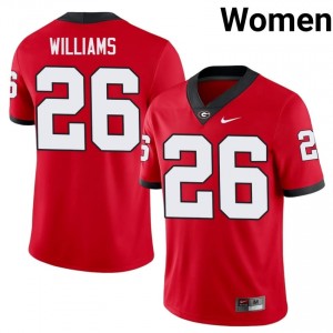Georgia Bulldogs Gentry Williams #26 Jersey | Collegiate Red Women Football Uniform 16816384
