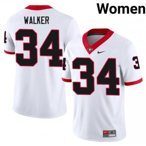 UGA Bulldogs Herschel Walker #34 Jersey | Collegiate White Women Football Uniform 51573544