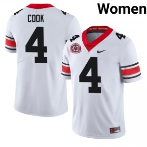 White James Cook #4 Georgia Women Football 1980 National Champions 40th Anniversary Gameday Jersey | NCAA Official Look 13562861