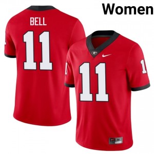 #11 Jeremy Bell Red Georgia Bulldogs Women Stitched High School Jersey | Exclusive Football Apparel 76806712