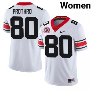 Kaiden Prothro #80 1980 National Champions 40th Anniversary White Georgia Women Football NCAA Jersey | Premium Stitched Edition 90498915