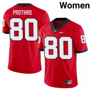 #80 Kaiden Prothro Red Georgia Bulldogs Women Stitched High School Jersey | Exclusive Football Apparel 60159691