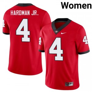 Red Mecole Hardman Jr. #4 Georgia Bulldogs Women Football Gameday Jersey | NCAA Official Look 93648595