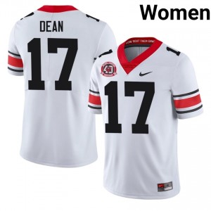 #17 Nakobe Dean White Georgia 1980 National Champions 40th Anniversary Women Stitched NCAA Jersey | Exclusive Football Apparel 24584645
