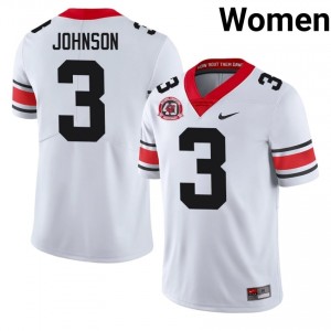 White Quintavius Johnson #3 Georgia Women Football 1980 National Champions 40th Anniversary Gameday Jersey | NCAA Official Look 57983127
