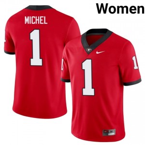 Georgia Bulldogs Sony Michel #1 Jersey | Collegiate Red Women Football Uniform 88516326