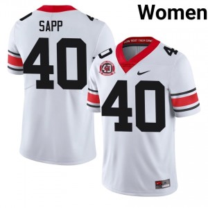 #40 Theron Sapp White Georgia 1980 National Champions 40th Anniversary Women Stitched NCAA Jersey | Exclusive Football Apparel 63948826