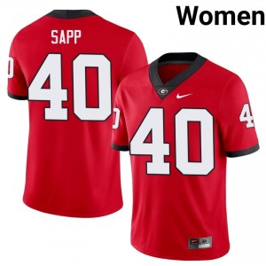 Red Theron Sapp #40 Georgia Bulldogs Women Football Gameday Jersey | NCAA Official Look 62771778