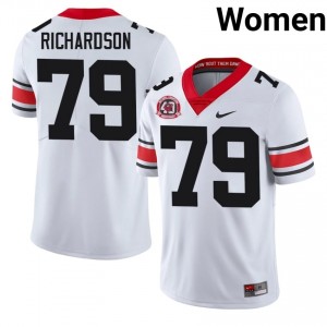 Georgia TyQuez Richardson #79 1980 National Champions 40th Anniversary Jersey | Collegiate White Women Football Uniform 35576336