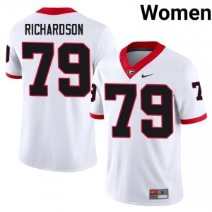 #79 TyQuez Richardson White UGA Bulldogs Women Stitched College Jersey | Exclusive Football Apparel 95764341