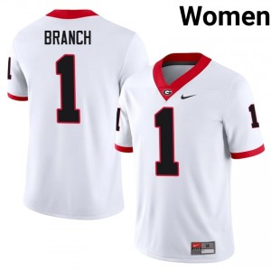 Zachariah Branch #1 White UGA Bulldogs Women Football College Jersey | Premium Stitched Edition 88395120