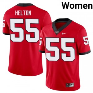 Georgia Bulldogs Zykie Helton #55 Jersey | Collegiate Red Women Football Uniform 20650364
