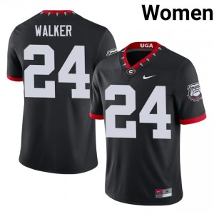 Bo Walker #24 Mascot 100th Anniversary Black Dawgs Women Football Player Jersey | Premium Stitched Edition 30913946