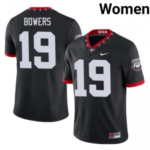 Dawgs Brock Bowers #19 Mascot 100th Anniversary Jersey | Collegiate Black Women Football Uniform 21118893