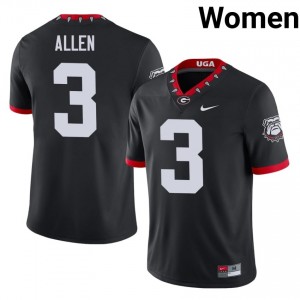 Dawgs CJ Allen #3 Mascot 100th Anniversary Jersey | Collegiate Black Women Football Uniform 39433880