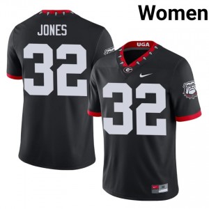 Cash Jones #32 Mascot 100th Anniversary Black Dawgs Women Football Player Jersey | Premium Stitched Edition 50777786