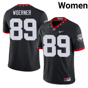 Charlie Woerner #89 Mascot 100th Anniversary Black Dawgs Women Football Player Jersey | Premium Stitched Edition 62318691