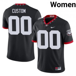 #00 Custom Black Dawgs Mascot 100th Anniversary Women Stitched Player Jersey | Exclusive Football Apparel 70667706