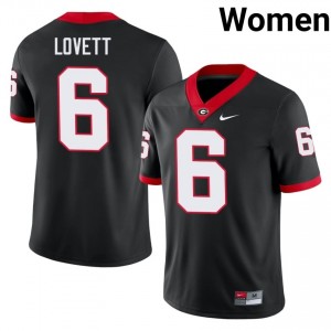 #6 Dominic Lovett Black UGA Women Stitched University Jersey | Exclusive Football Apparel 34727096