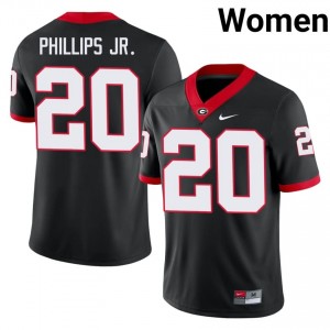 UGA Dwight Phillips Jr. #20 Jersey | Collegiate Black Women Football Uniform 28604688