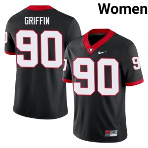UGA Elijah Griffin #90 Jersey | Collegiate Black Women Football Uniform 52974147