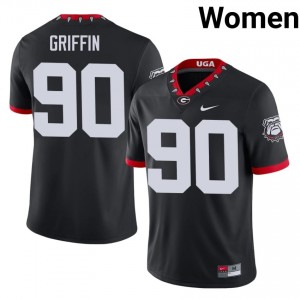 #90 Elijah Griffin Black Dawgs Mascot 100th Anniversary Women Stitched Player Jersey | Exclusive Football Apparel 17507808