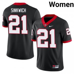 UGA Frank Sinkwich #21 Jersey | Collegiate Black Women Football Uniform 33560211