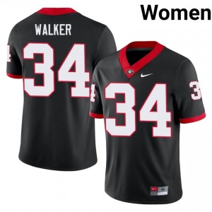 Herschel Walker #34 Black UGA Women Football University Jersey | Premium Stitched Edition 89360324