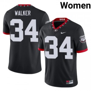 Black Herschel Walker #34 Dawgs Women Football Mascot 100th Anniversary Gameday Jersey | NCAA Official Look 62621619