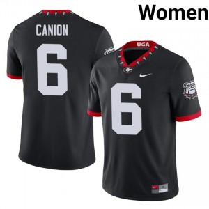Dawgs Isiah Canion #6 Mascot 100th Anniversary Jersey | Collegiate Black Women Football Uniform 11696215