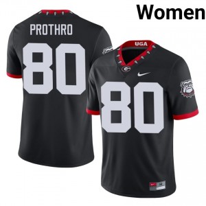 #80 Kaiden Prothro Black Dawgs Mascot 100th Anniversary Women Stitched Player Jersey | Exclusive Football Apparel 82894173