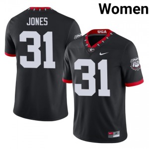 Dawgs Kyron Jones #31 Mascot 100th Anniversary Jersey | Collegiate Black Women Football Uniform 22941086