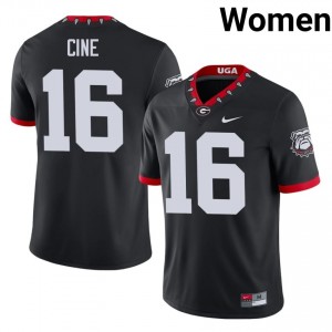 #16 Lewis Cine Black Dawgs Mascot 100th Anniversary Women Stitched Player Jersey | Exclusive Football Apparel 85299666