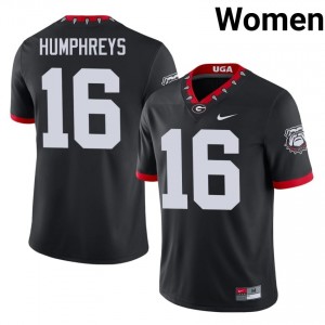 Dawgs London Humphreys #16 Mascot 100th Anniversary Jersey | Collegiate Black Women Football Uniform 96369569