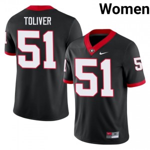 #51 Malachi Toliver Black UGA Women Stitched University Jersey | Exclusive Football Apparel 86752202
