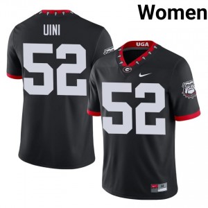Black Michael Uini #52 Dawgs Women Football Mascot 100th Anniversary Gameday Jersey | NCAA Official Look 64538432