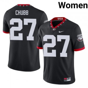 Black Nick Chubb #27 Dawgs Women Football Mascot 100th Anniversary Gameday Jersey | NCAA Official Look 45173603