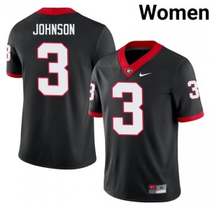 #3 Quintavius Johnson Black UGA Women Stitched University Jersey | Exclusive Football Apparel 59938092