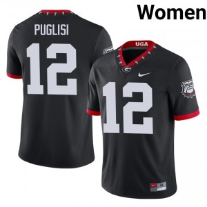 Dawgs Ryan Puglisi #12 Mascot 100th Anniversary Jersey | Collegiate Black Women Football Uniform 49122855