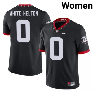 #0 Sacovie White-Helton Black Dawgs Mascot 100th Anniversary Women Stitched Player Jersey | Exclusive Football Apparel 97406419