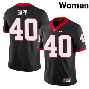 Theron Sapp #40 Black UGA Women Football University Jersey | Premium Stitched Edition 18249064