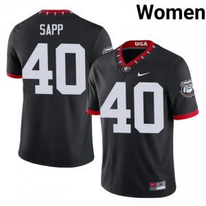 Black Theron Sapp #40 Dawgs Women Football Mascot 100th Anniversary Gameday Jersey | NCAA Official Look 82935306