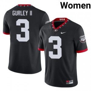 Todd Gurley II #3 Mascot 100th Anniversary Black Dawgs Women Football Player Jersey | Premium Stitched Edition 79711721
